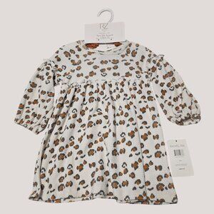 Rachel Zoe Baby Girls Leopard Print Dress 18M  W/ Matching Tights & Headband